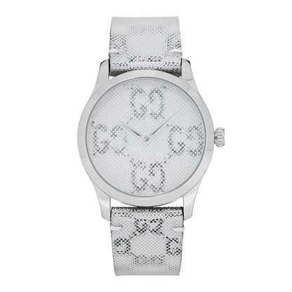 Gucci Stainless Steel Calfskin 38mm G-Timeless GG Hologram Quartz Watch 1 of 5