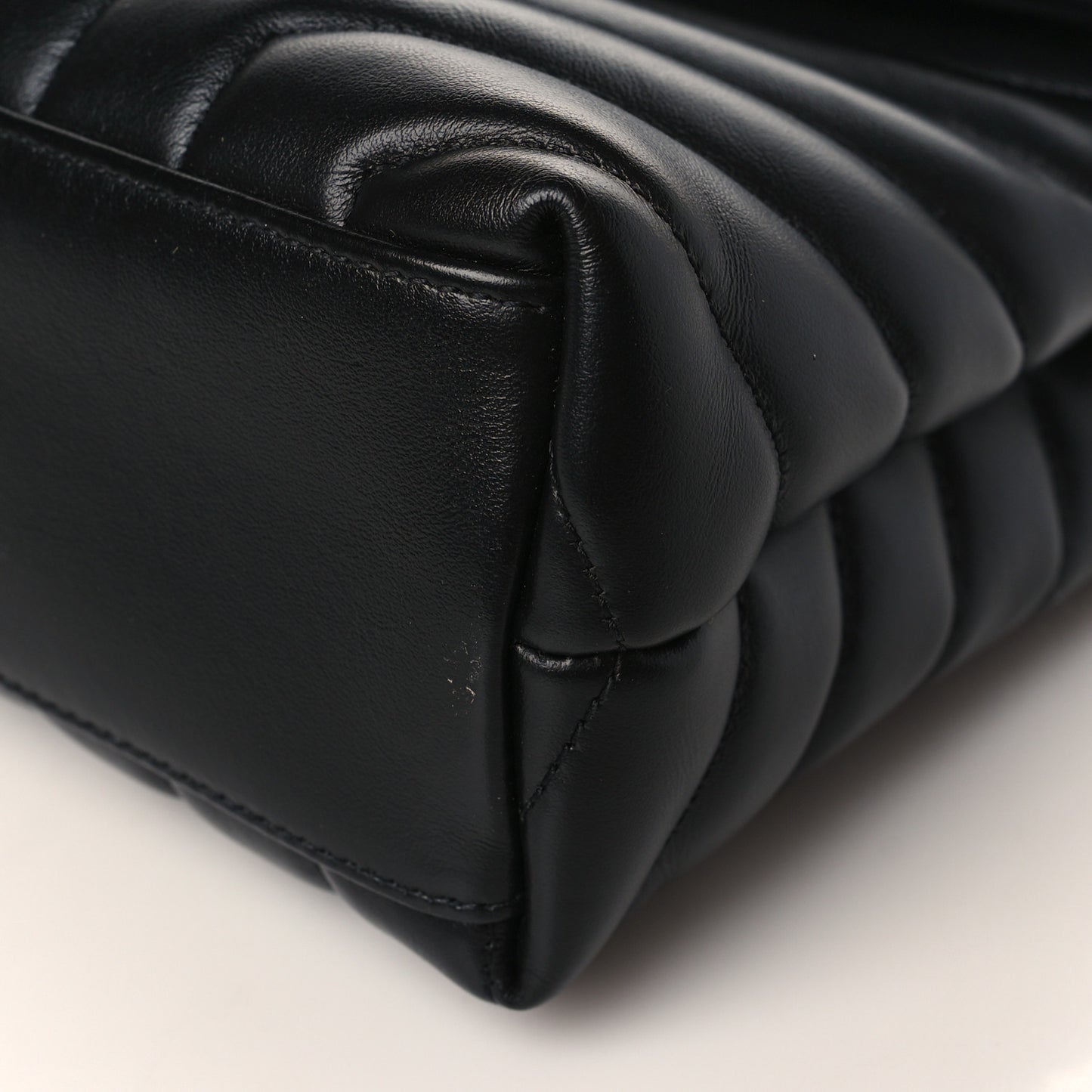 Calfskin Y Quilted Monogram Monochrome Small Loulou Chain Satchel Black