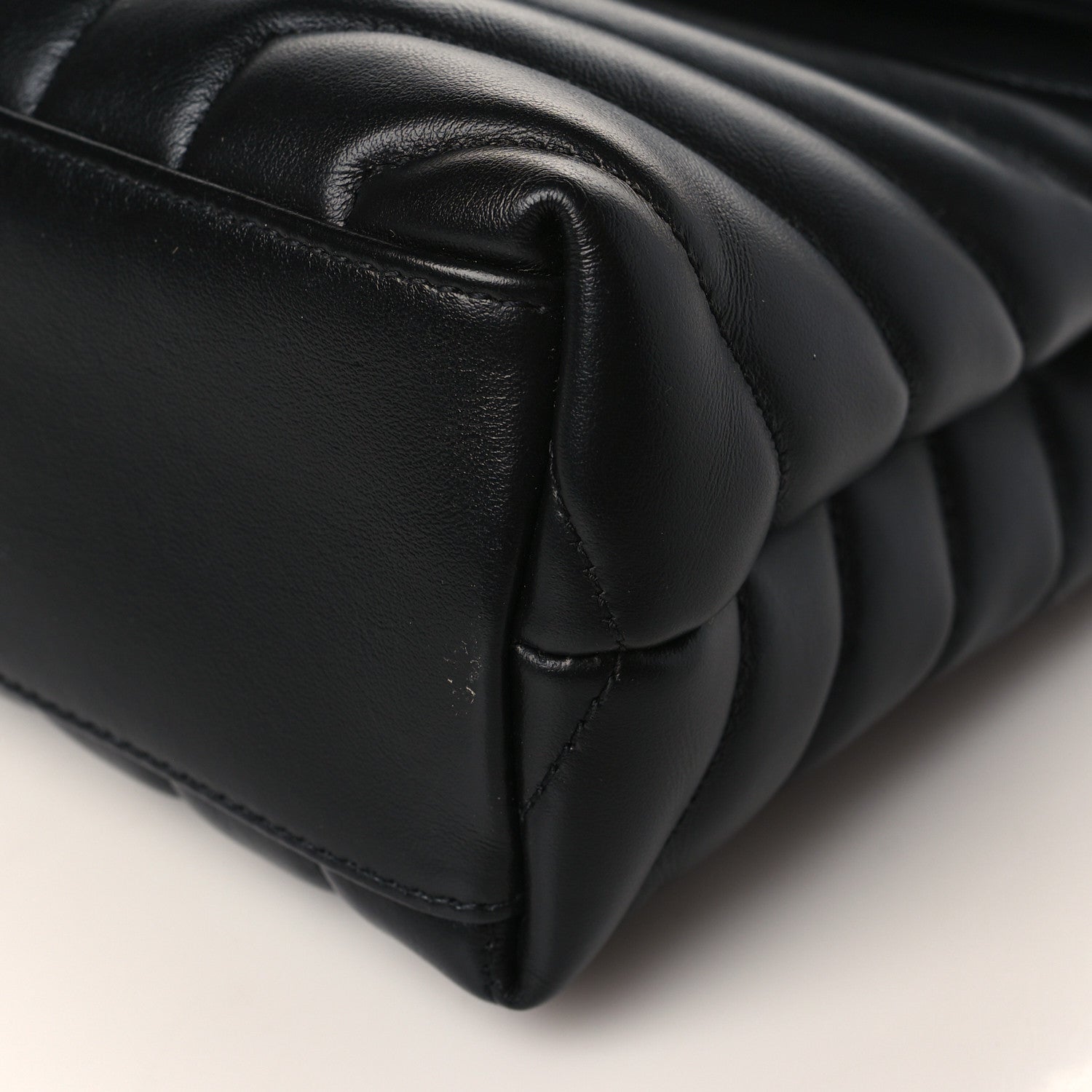 Saint Laurent Calfskin Y Quilted Monogram Monochrome Small Loulou Chain Satchel Black 9 of 11