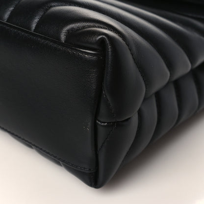 Saint Laurent Calfskin Y Quilted Monogram Monochrome Small Loulou Chain Satchel Black 9 of 11