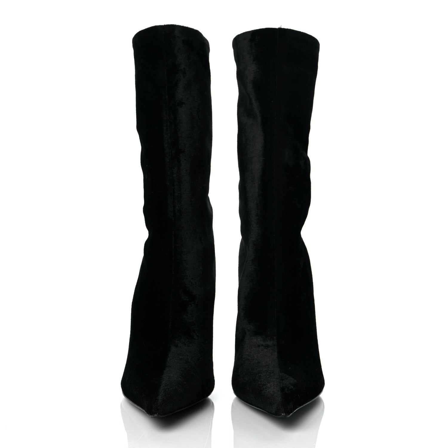 Balenciaga Velvet Spandex Extreme Pointed Toe Knife Ankle Boots 38 Black 2 of 8