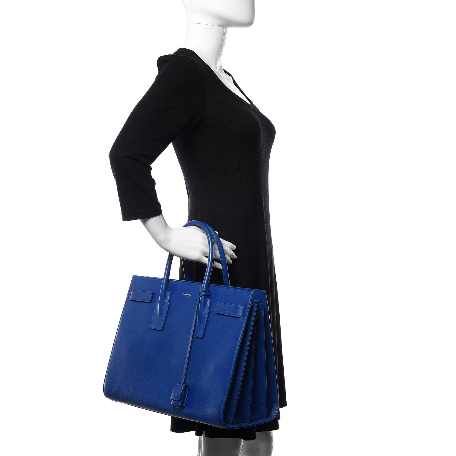 Saint Laurent Calfskin Large Sac De Jour Carryall Royal Blue 2 of 15