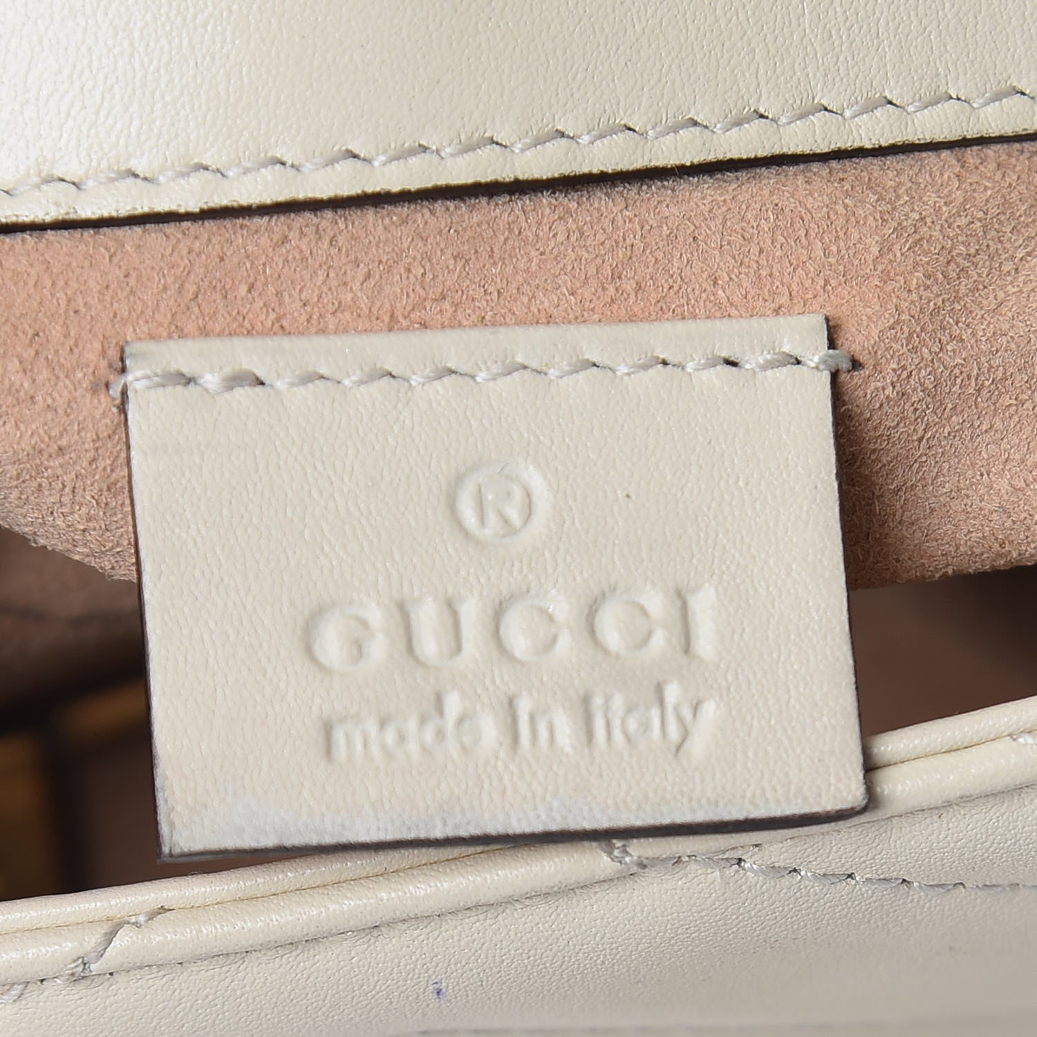 Gucci Calfskin Matelasse Super Mini GG Marmont Shoulder Bag White 8 of 15