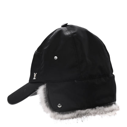 Louis Vuitton Nylon Rabbit Fur Wilderness Chapka Hat Grey 2 of 10