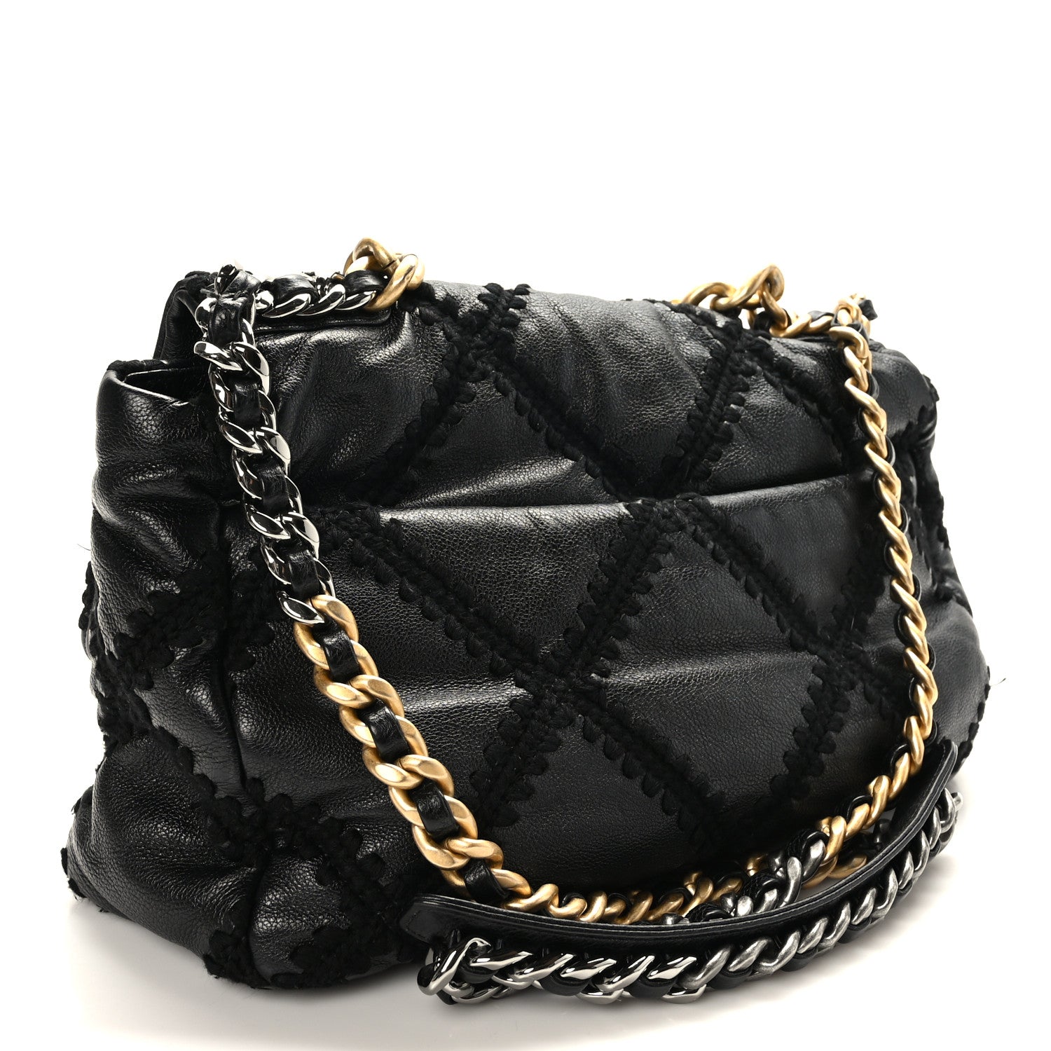 Chanel Calfskin Crochet Medium Chanel 19 Flap Black 3 of 11