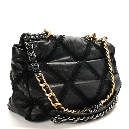 Chanel Calfskin Crochet Medium Chanel 19 Flap Black 3 of 11