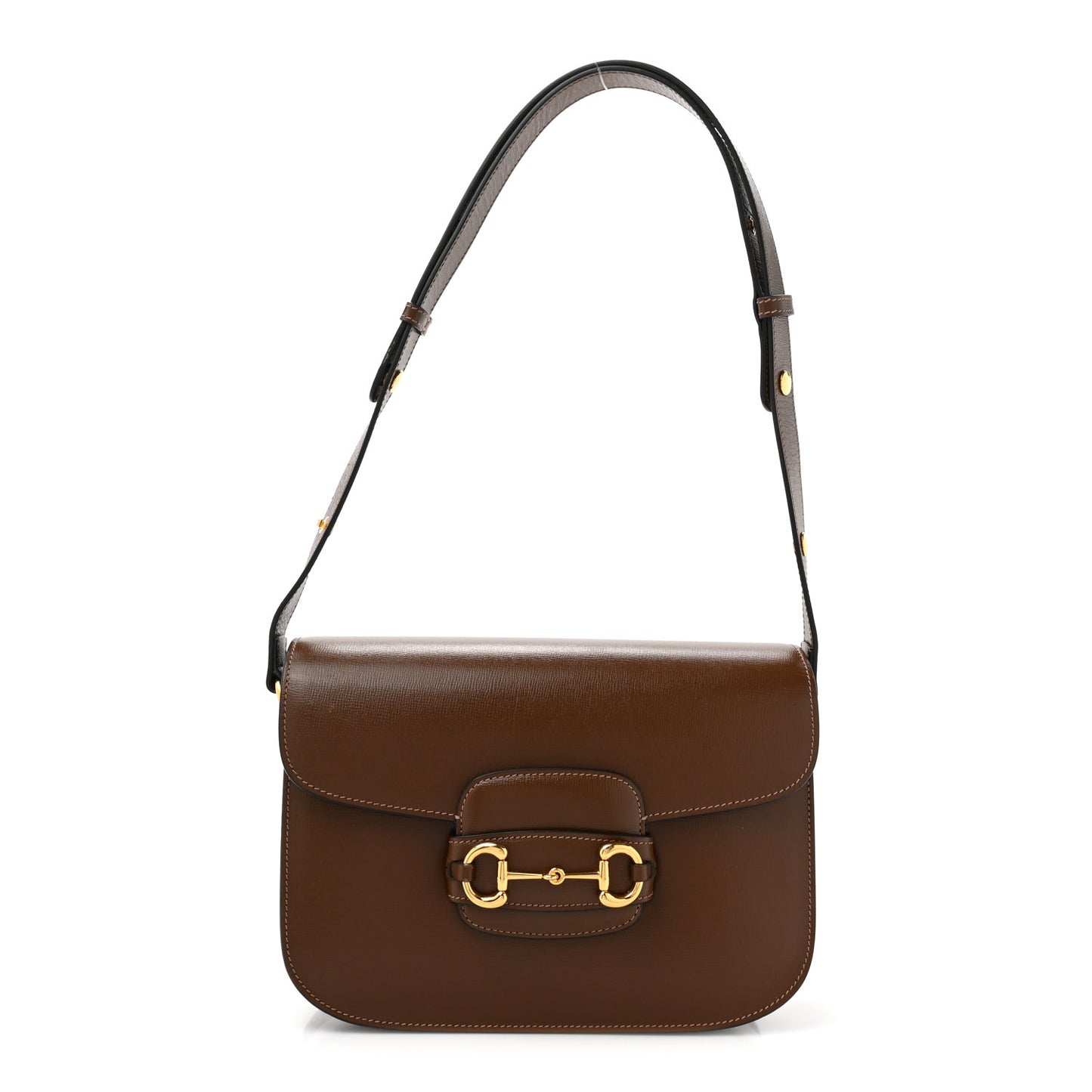 Azalea Calfskin Horsebit 1955 Shoulder Bag Brown Sugar