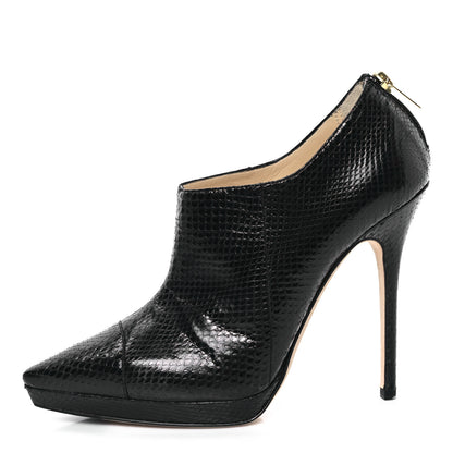Jimmy Choo Watersnake George 120mm Ankle Booties 38.5 Black 1 of 7