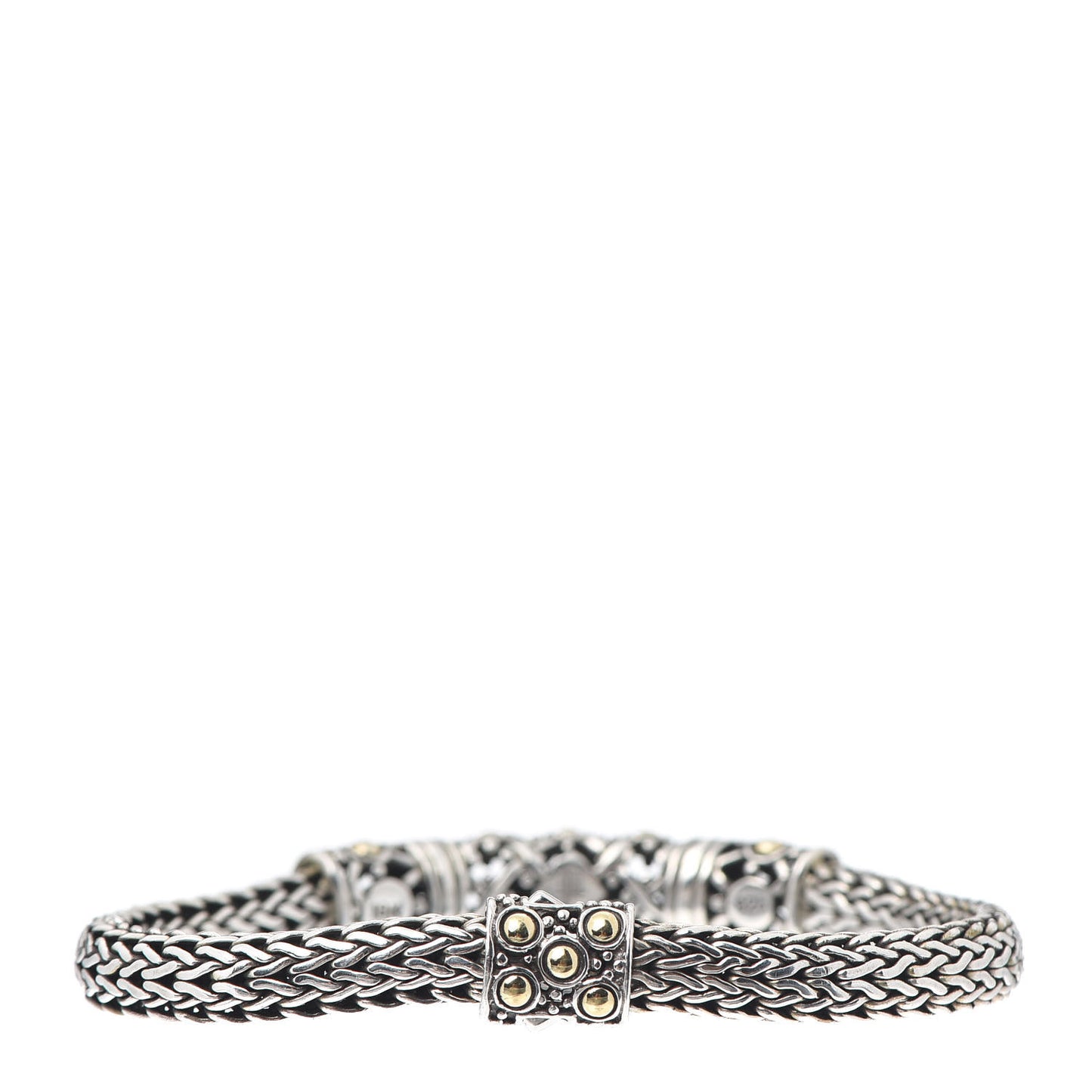 Sterling Silver 18K Yellow Gold Jaisalmer Wheat Chain Dot Bracelet