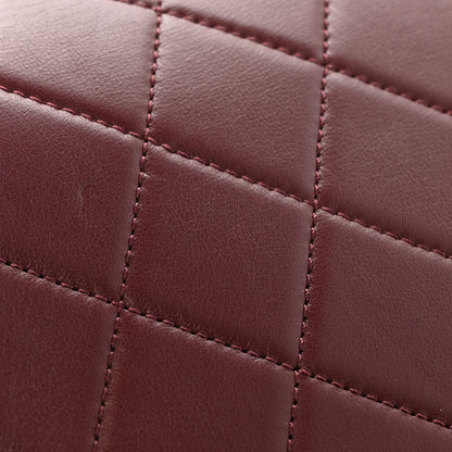 Chanel Iridescent Sheepskin Quilted Enamel Top Handle Bag Burgundy 15 of 16