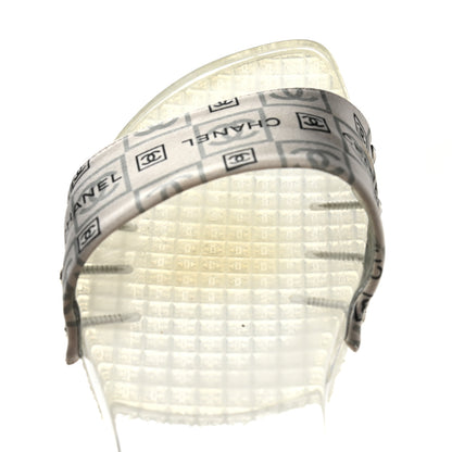 Chanel PVC Transparent Satin CC Logo Sport Slide Sandal 36 White Silver 8 of 9