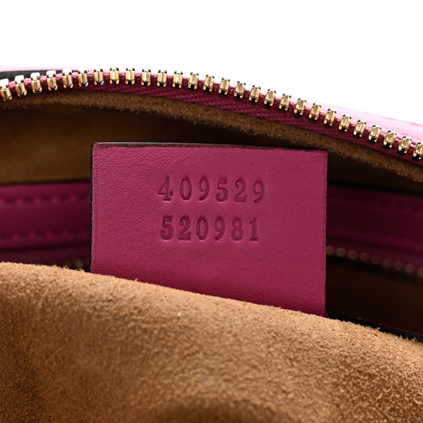 GG Supreme Monogram Moon Calfskin Small Boston Beige Ebony Hibiscus Red New Rosette