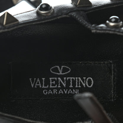 Valentino Garavani Pebbled Calfskin Onyx Rockstud Rolling Cage Ballerina Flats 36 Black 7 of 7