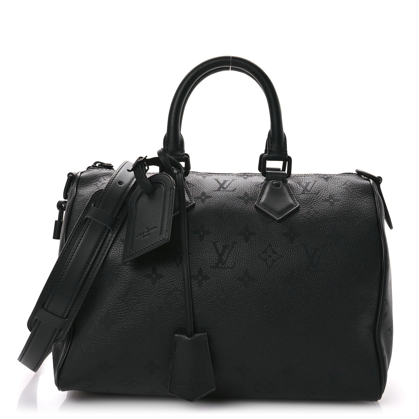Calfskin Monogram Speedy P9 Bandouliere 30 Ultra Black
