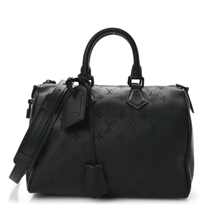 Louis Vuitton Calfskin Monogram Speedy P9 Bandouliere 30 Ultra Black 1 of 15