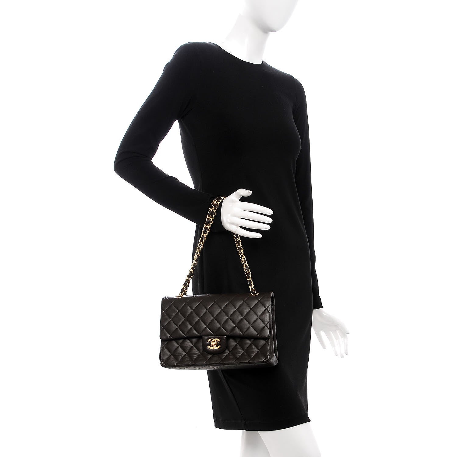 Chanel Lambskin Quilted Medium Double Flap Brown 5 of 13