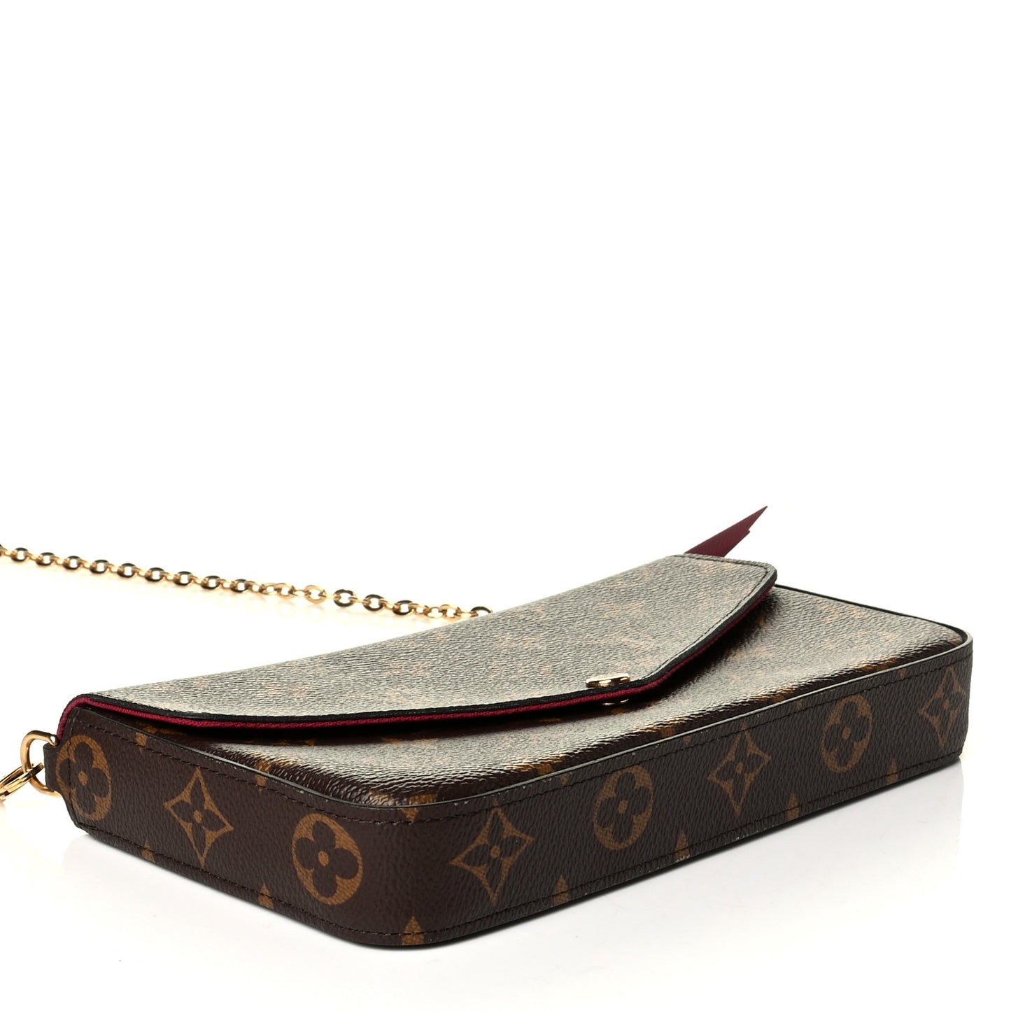 Monogram Pochette Felicie Chain Wallet Fuchsia