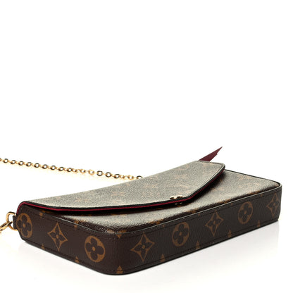 Louis Vuitton Monogram Pochette Felicie Chain Wallet Fuchsia 3 of 7