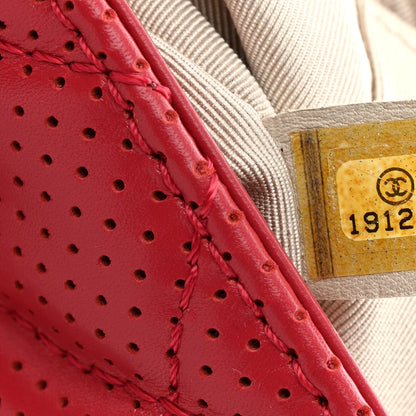 Chanel Lambskin Perforated Jumbo Punch Flap Dark Pink 6 of 9