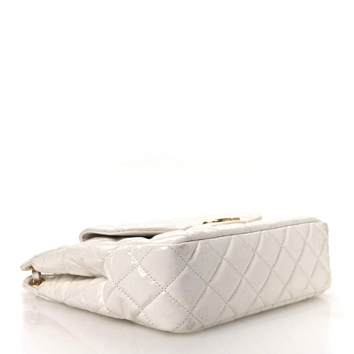 Chanel Shiny Crumpled Calfskin Quilted Wavy CC Hobo  White 4 of 13