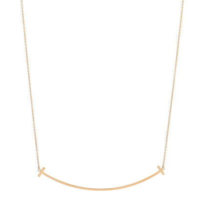 Tiffany 18K Yellow Gold Small T Smile Pendant Necklace 1 of 6
