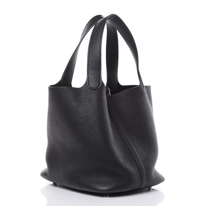 Hermes Taurillon Clemence Picotin Lock 22 MM Black 3 of 9