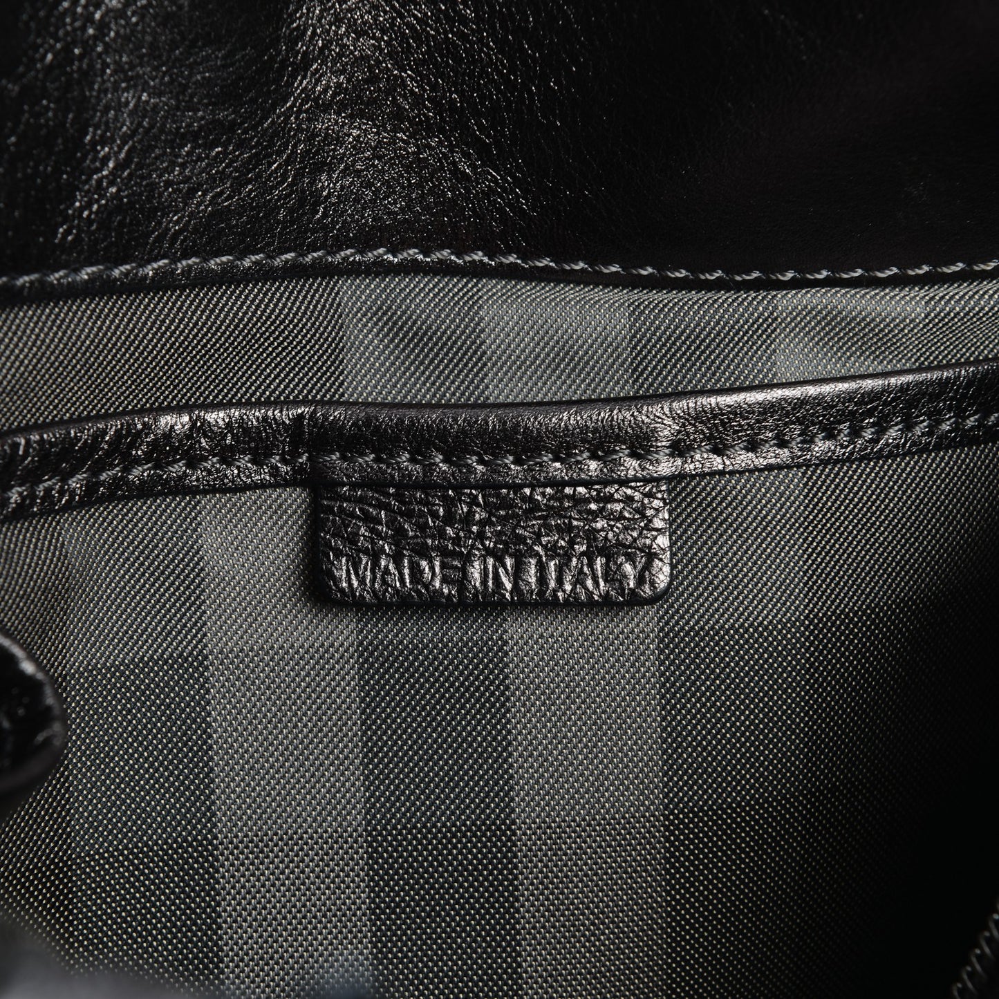 Metallic Calfskin Small Pilgrim Bowling Bag Anthracite