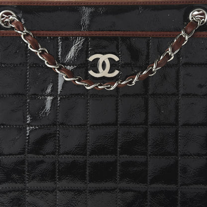 Chanel Patent Chocolate Bar Quilted Tote Black 10 of 10