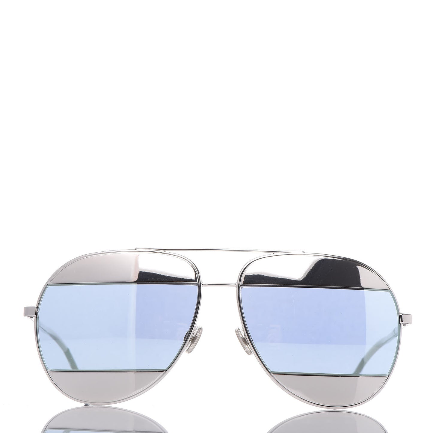 Split 1 Aviator Sunglasses Silver Blue