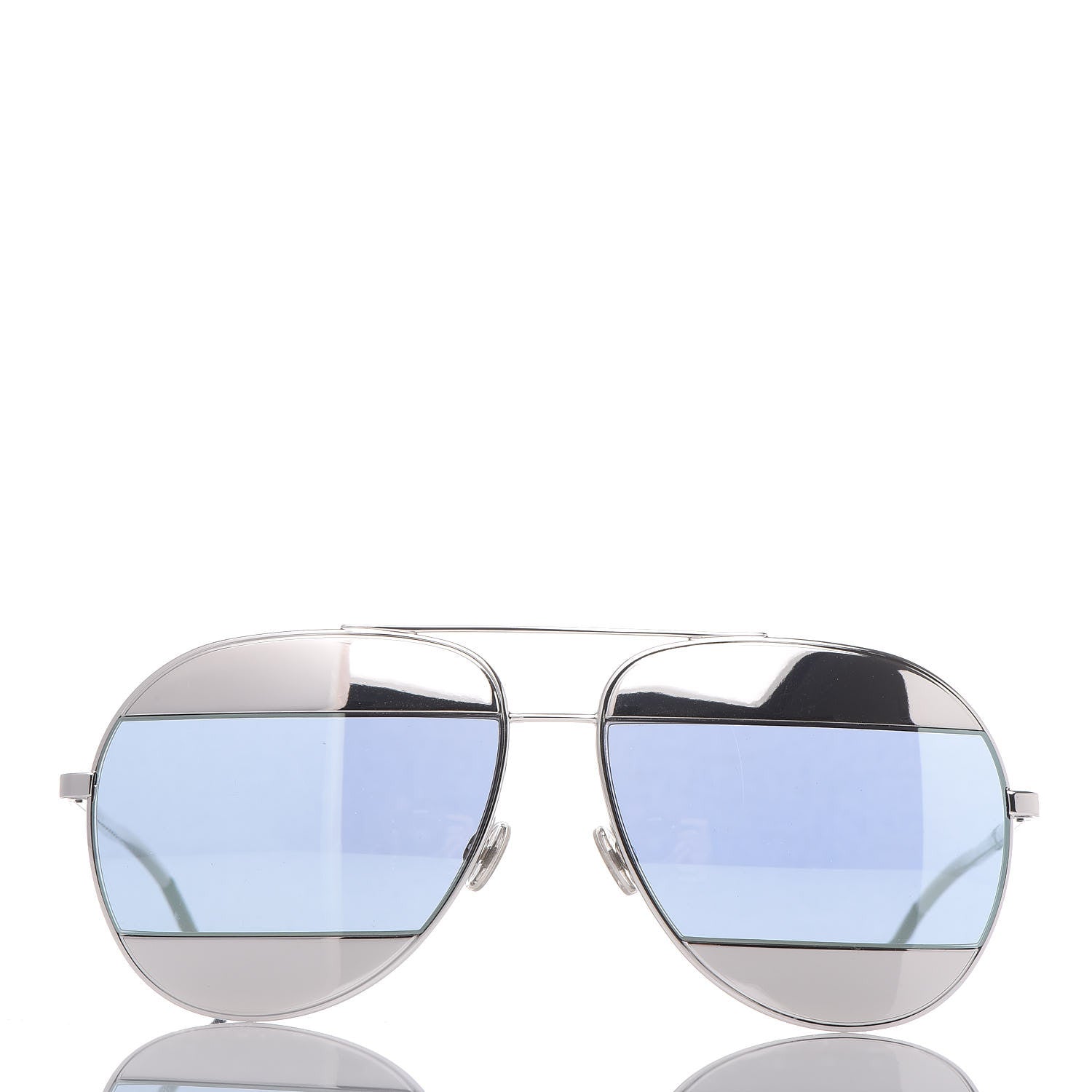 Christian Dior Split 1 Aviator Sunglasses Silver Blue 2 of 6