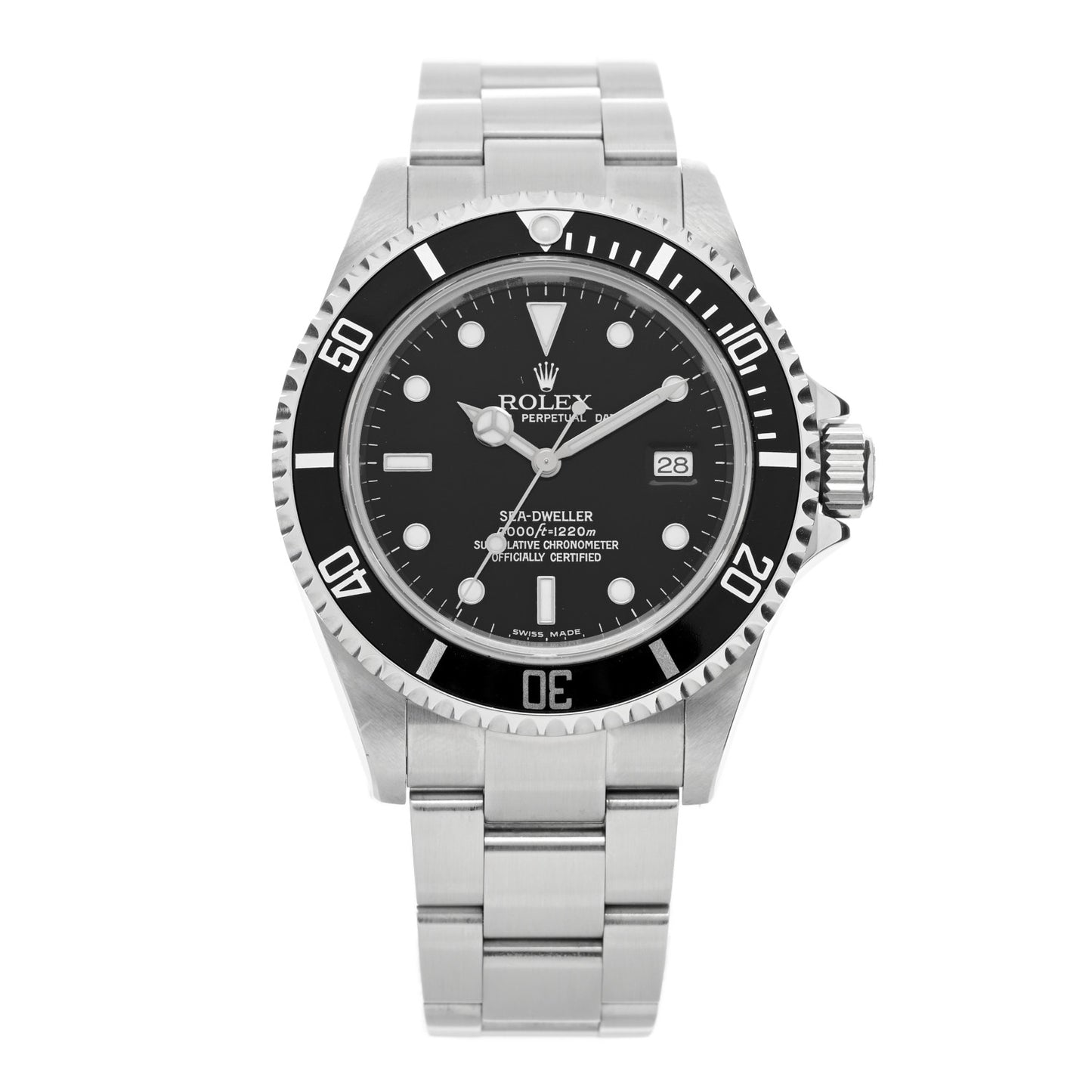 Stainless Steel 40mm Sea-Dweller Oyster Perpetual Watch Black 16600