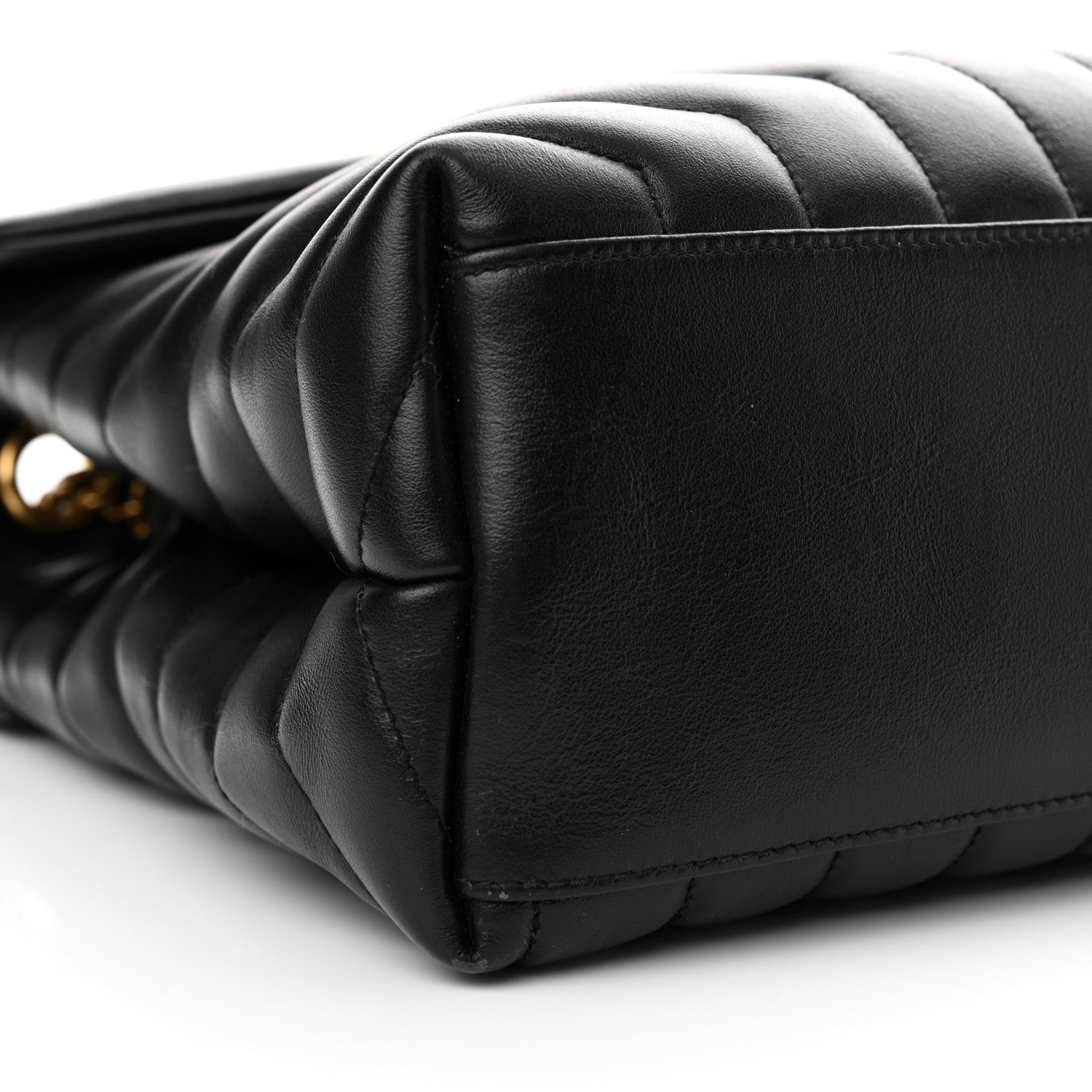 Saint Laurent Calfskin Y Quilted Monogram Medium Loulou Chain Satchel Black 9 of 11