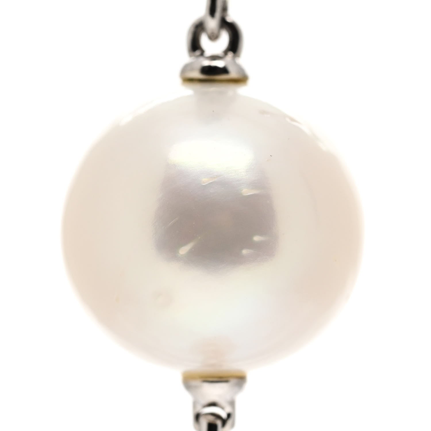 David Yurman Sterling Silver Diamond Pearl Five Station Pave Drop Earrings 7 of 9