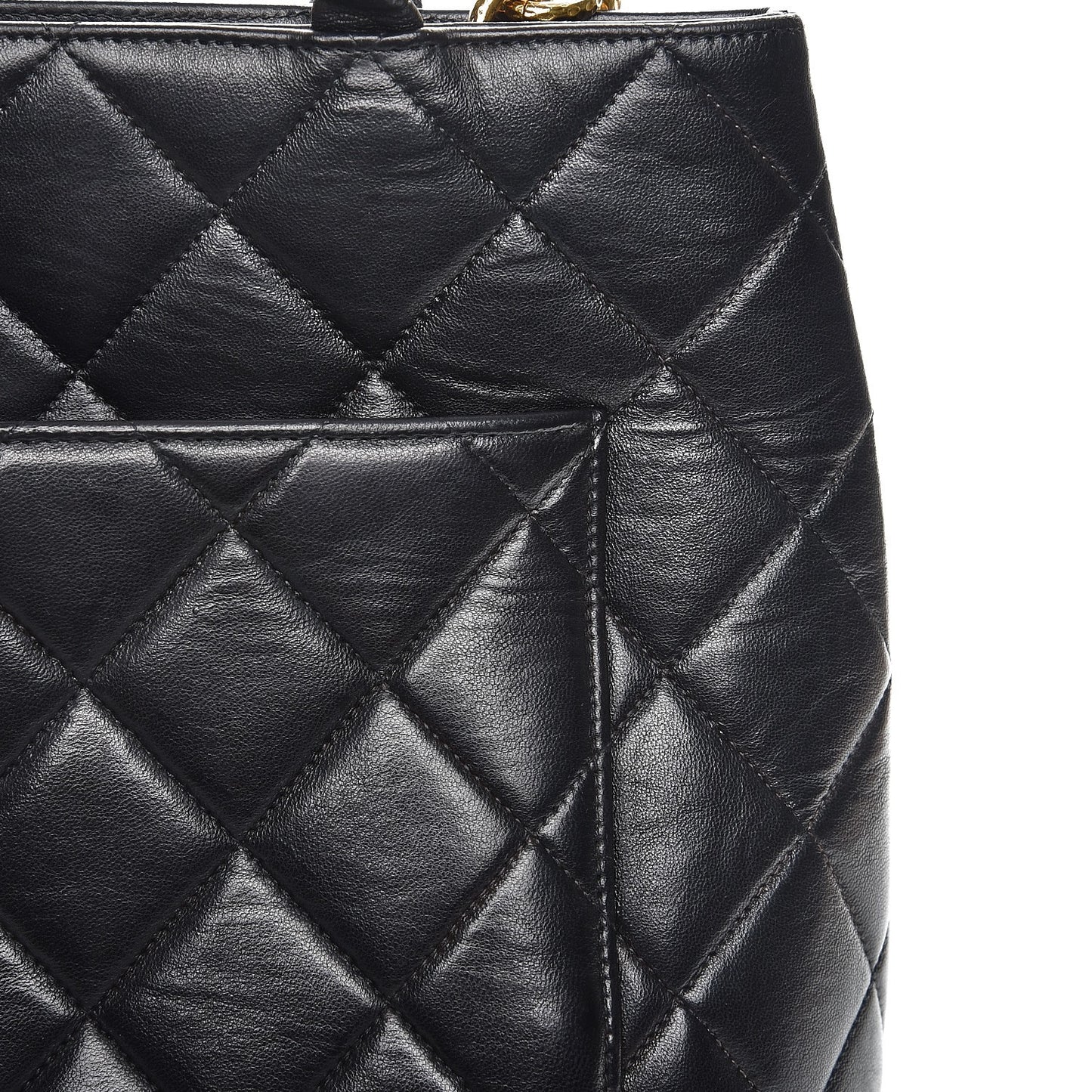 Lambskin Quilted Medallion Tote Black