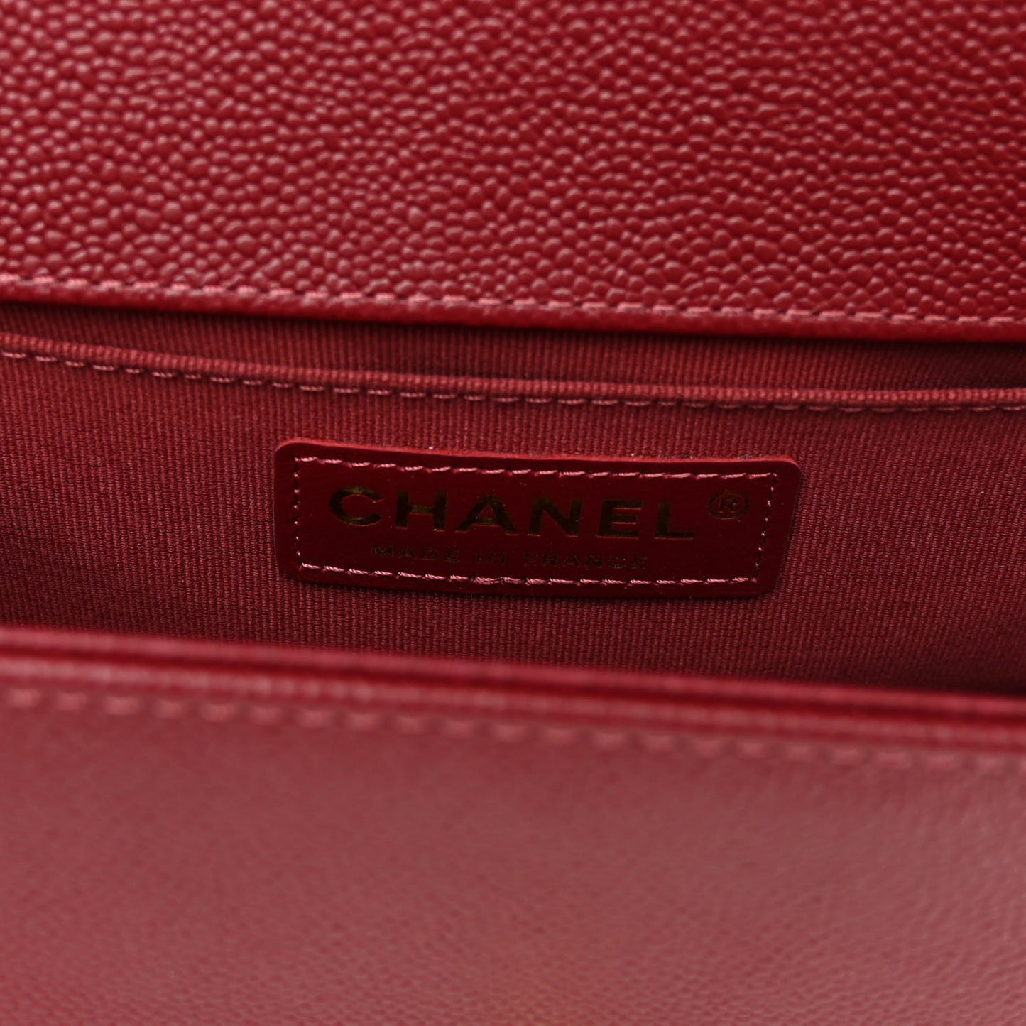 Caviar Quilted Small Boy Flap Burgundy