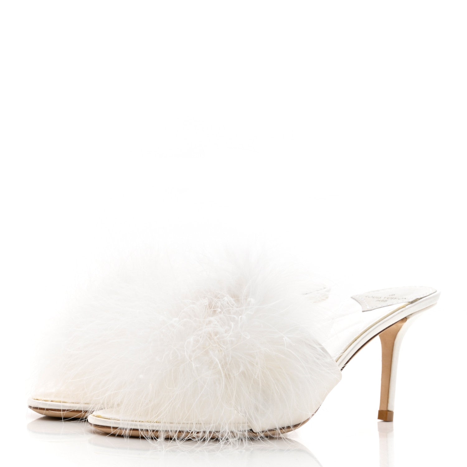 Louis Vuitton Marabou Crystal LV Marilyn Mule 38 White 3 of 10