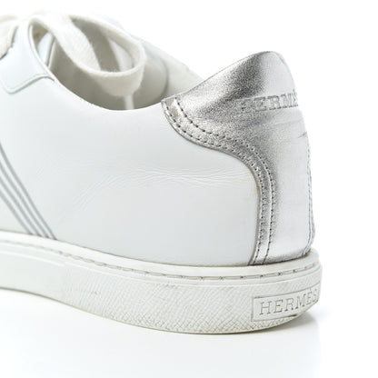 Hermes Nappa Womens Avantage Sneakers 39.5 White Argent 16 of 24