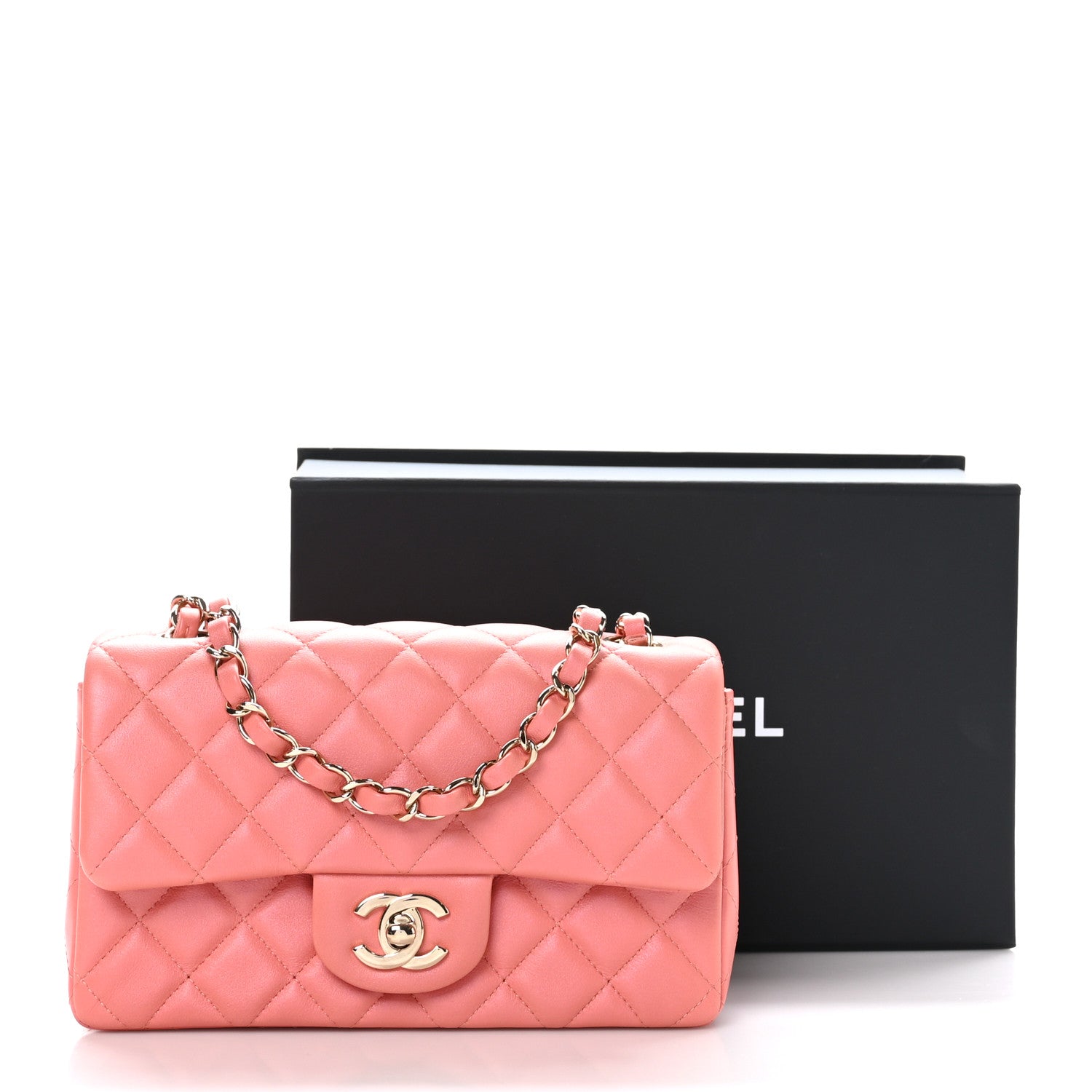 Chanel Lambskin Quilted Mini Rectangular Flap Pink 11 of 11