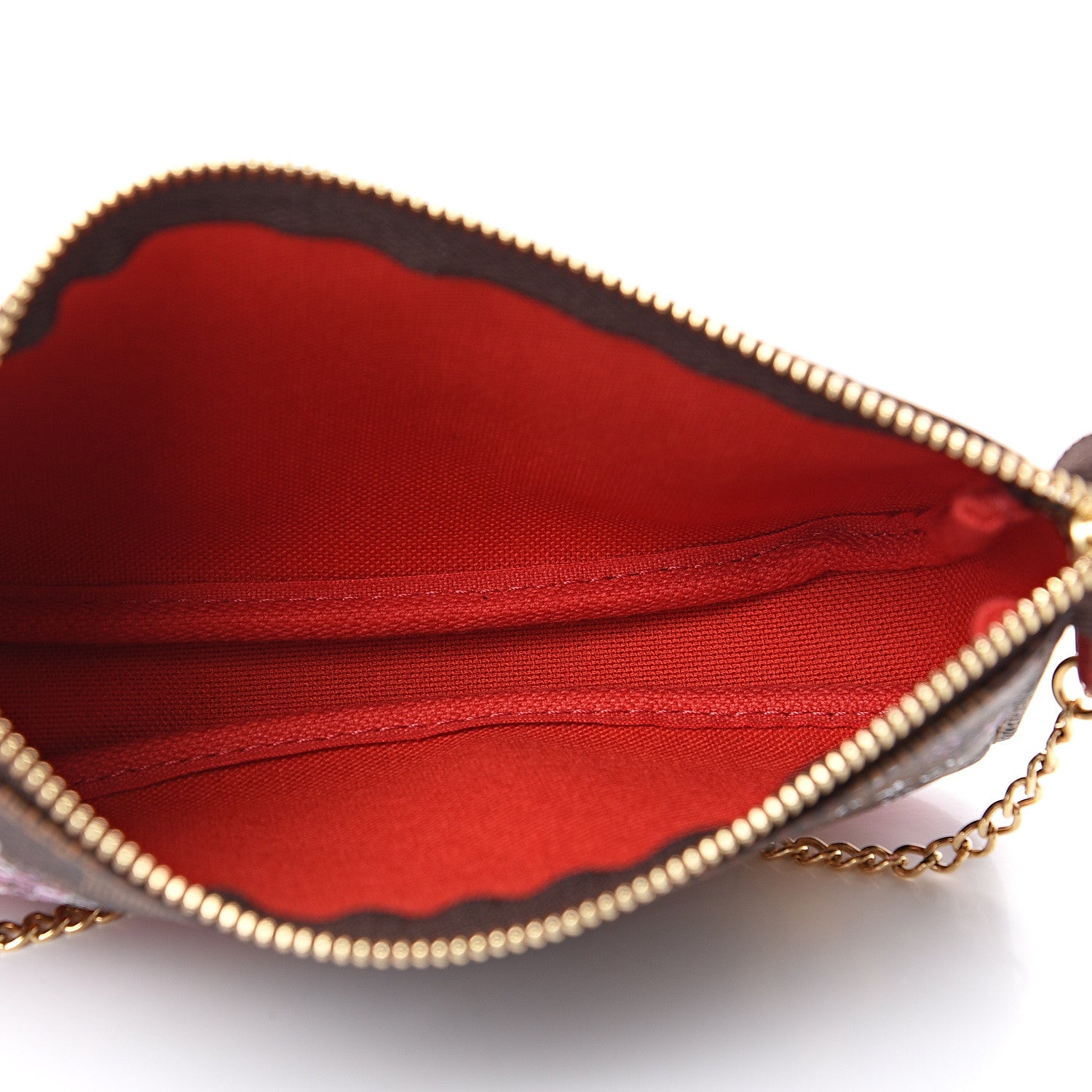 Louis Vuitton Damier Ebene 2019 Christmas Animation Mini Pochette Accessories Red 4 of 7
