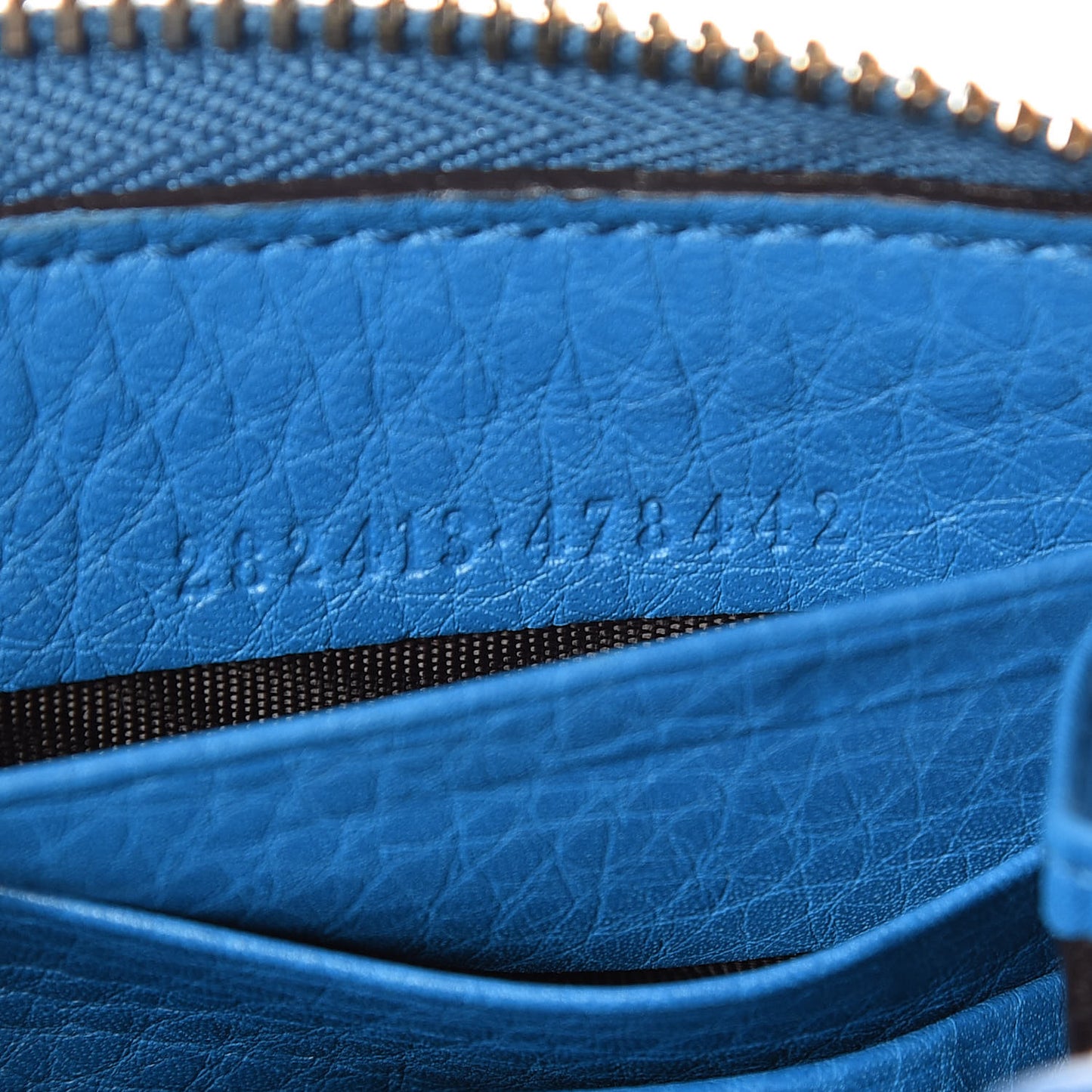Pebbled Calfskin Soho Zip Around Wallet Turquoise