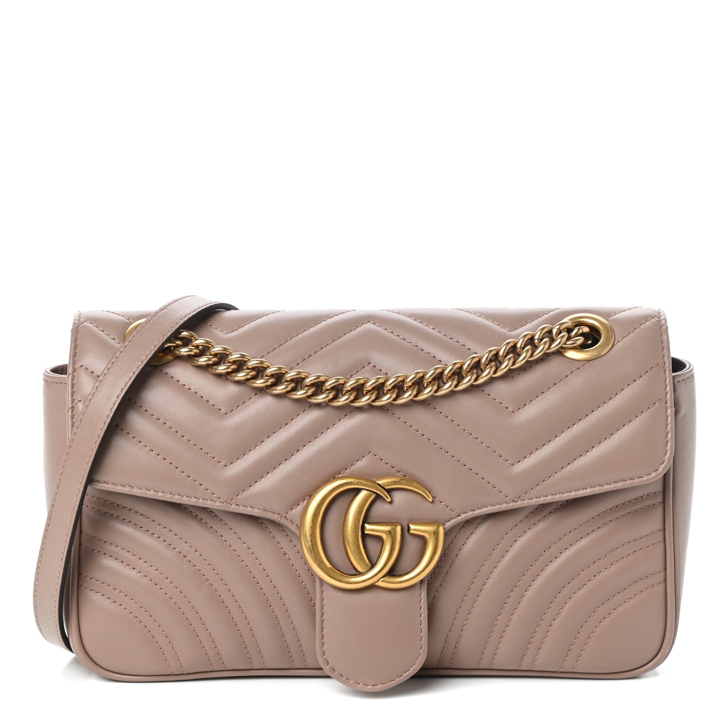 Calfskin Matelasse Small GG Marmont Shoulder Bag Porcelain Rose