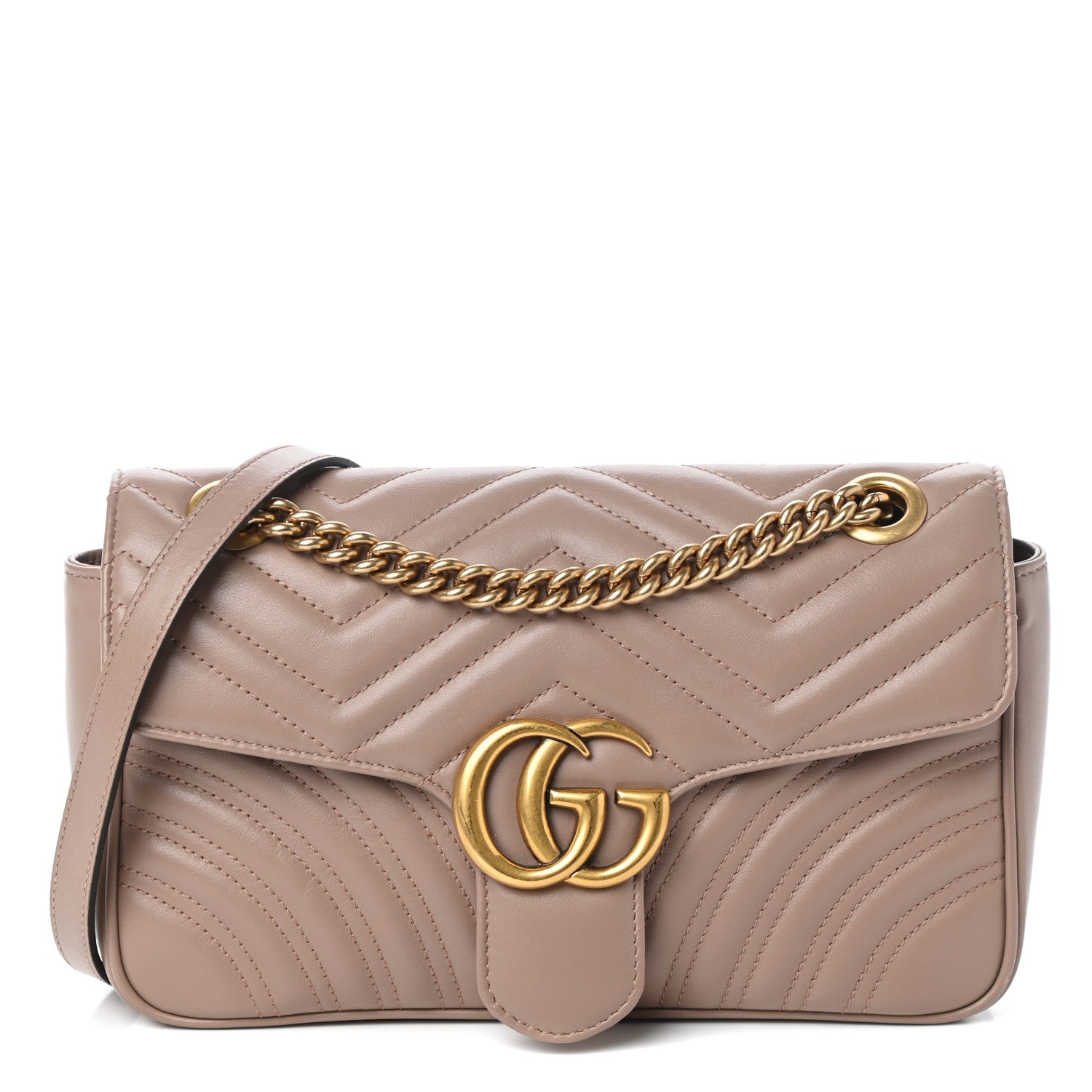 Gucci Calfskin Matelasse Small GG Marmont Shoulder Bag Porcelain Rose 1 of 8
