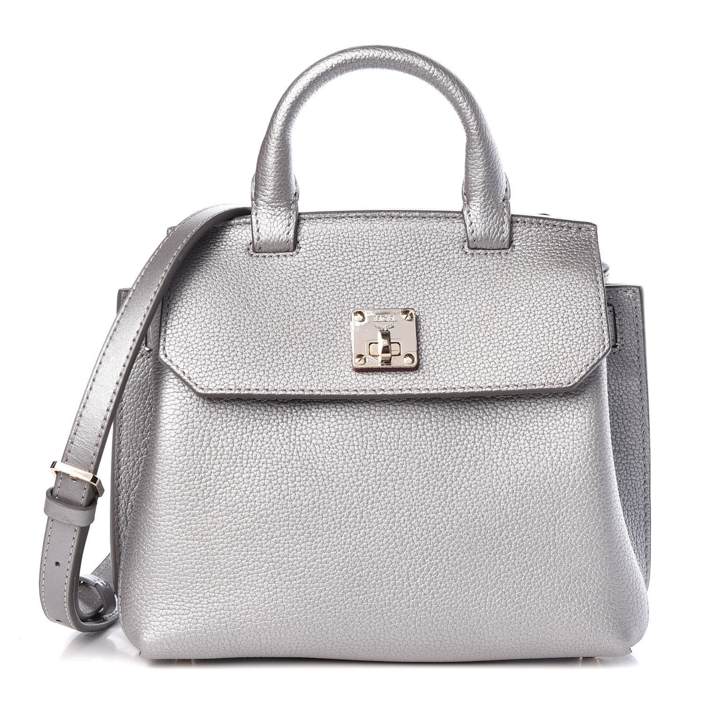 Grained Calfskin Milla Crossbody Spike Silver