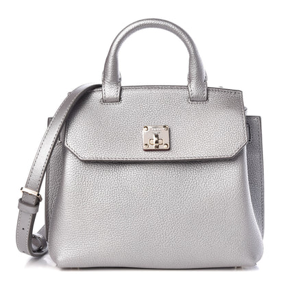 MCM Grained Calfskin Milla Crossbody Spike Silver 1 of 7