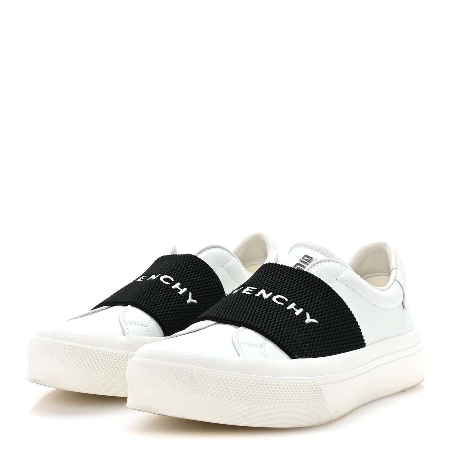 Givenchy Calfskin Band Logo Womens Urban Street Sneakers 37.5 White Black 4 of 9