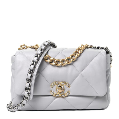 Chanel Lambskin Quilted Medium Chanel 19 Flap Grey 1 of 5