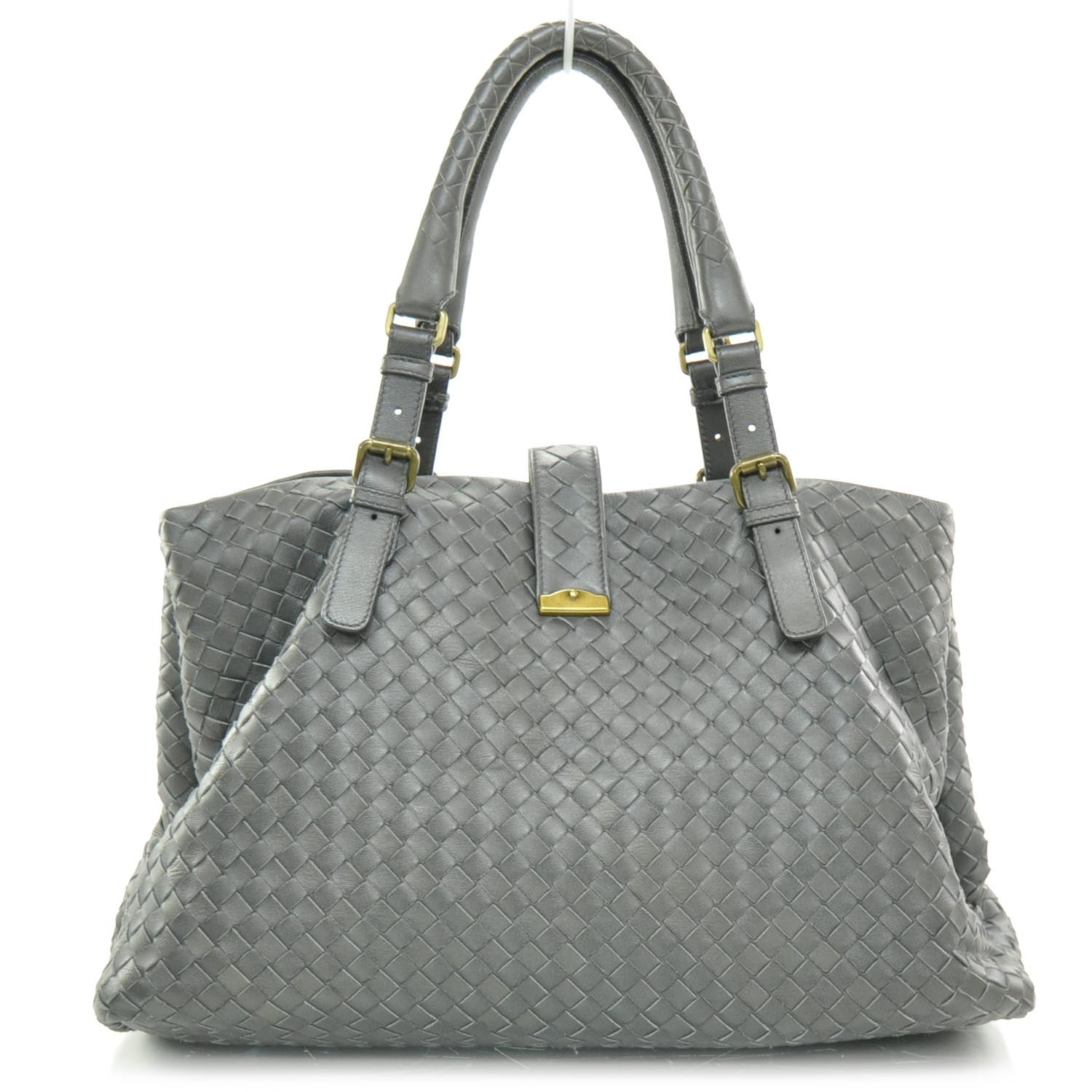 Bottega Veneta Leather Intrecciato Medium Roma Tote Ferro Gray 4 of 9