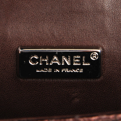 Chanel Metallic Python Sequin Medium Double Flap Dark Brown 6 of 9