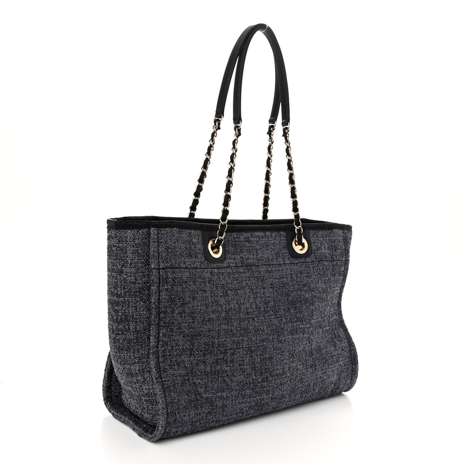 Chanel Lurex Boucle Small Deauville Tote Black 3 of 10
