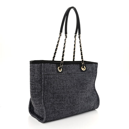 Chanel Lurex Boucle Small Deauville Tote Black 3 of 10